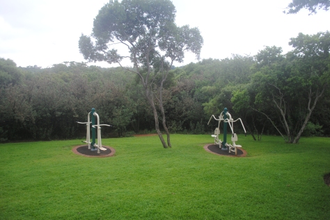 The fitness garden – an unusual and unconventional garden feature that is apparently popular with visitors providing an outdoor gym space and driving gate admissions. 